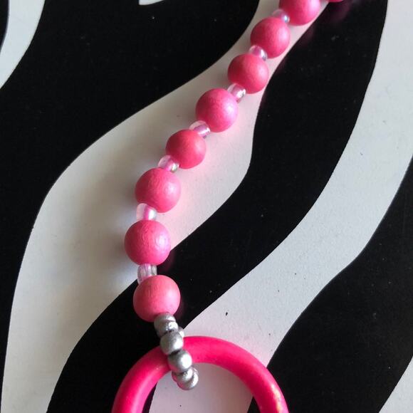 4 for $20 Stephan & Co. Pink Wooden Beaded Necklace - Picture 3 of 6